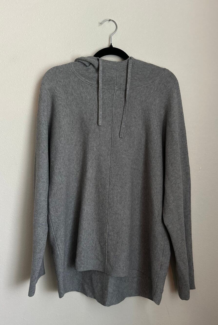 Quince Gray Hooded Knit Sweater